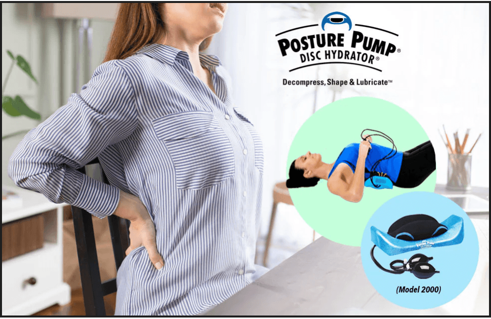Woman stretching her back in pain, representing restorative endocrinology for natural pain relief and wellness.